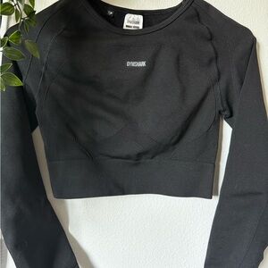 Gymshark Black Fitted Crop Sweatshirt